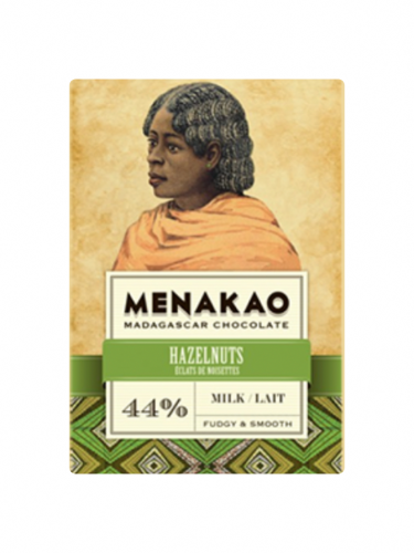 Chocolat au lait 44% – Éclats de noisettes – Menakao