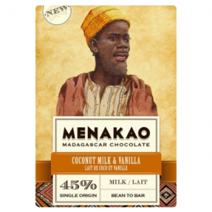 Chocolat au lait 45% - Lait de Coco et Vanille - MENAKAO