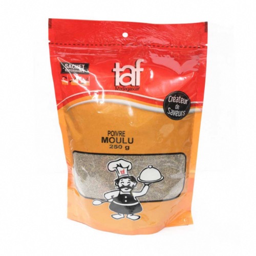 Poivre noir moulu – TAF – Sachet 250g