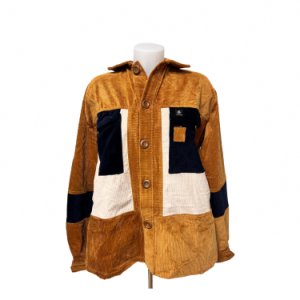 Veste en velours côtelé unisexe - Caramel / Noir / Crème