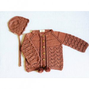 Ensemble cardigan/bonnet Vintage pour enfant