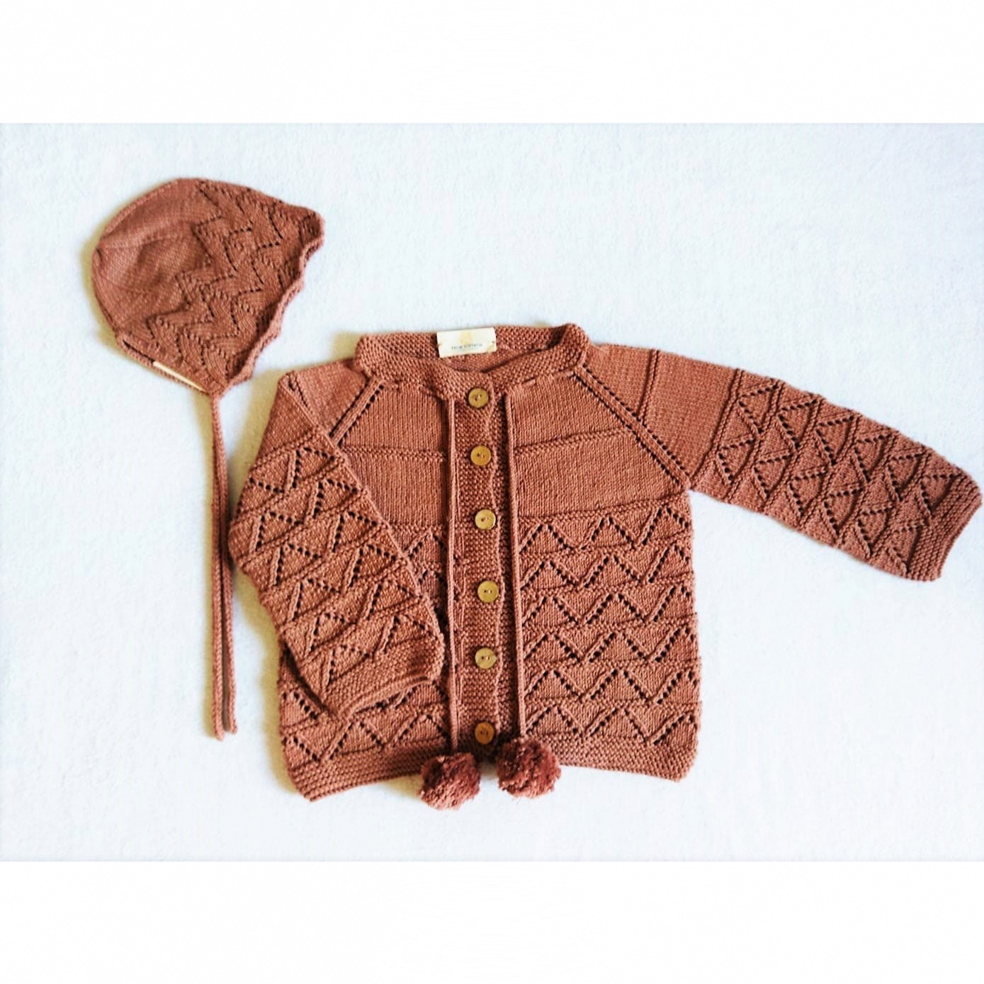 Ensemble cardigan/bonnet Vintage pour enfant