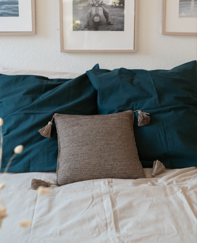 Coussin en raphia 40X40cm